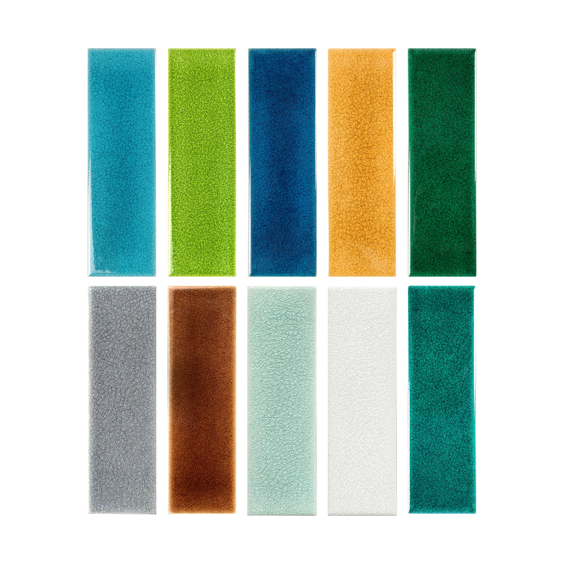 Vintage Ice Crack Long Strip Handmade Brick Bar B & B Swimming Pool Tooling Dark Green Wall Brick Mosaic Art Tile