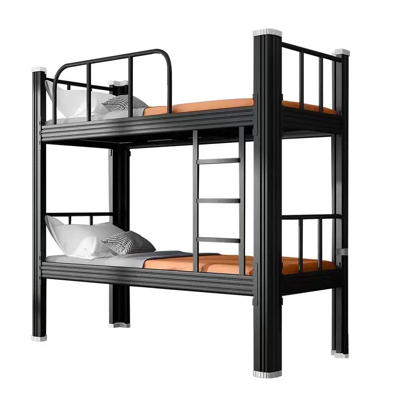 Thickened Iron Frame Bed and Lower Bunk Dormitory Staff Bunk Bed Steel Student Dormitory High and Low Bed Iron Bed Manufacturer Wholesale