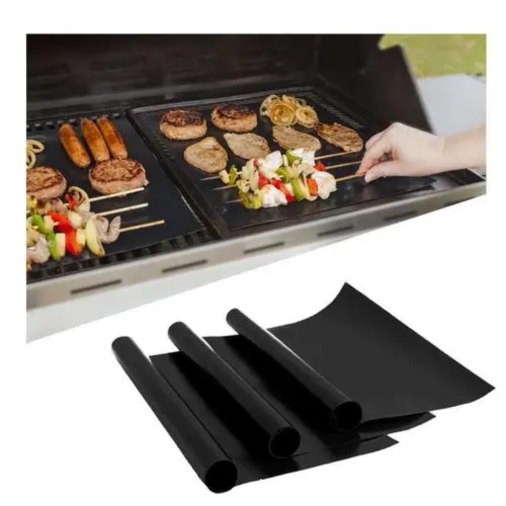 Amazon hot sale non-stick high temperature resistant bbq barbecue mat suit outdoor barbecue mat Teflon barbecue mat