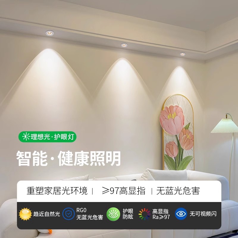 Rainbow Hill Spotlight Embedded Downlight Led Double Eyelid Ceiling Light Living Room Without Main Light Full Spectrum Lamp