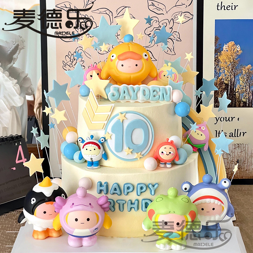 Торт на день рождения для ребенка на 100 дней, с кремом и оформлением
