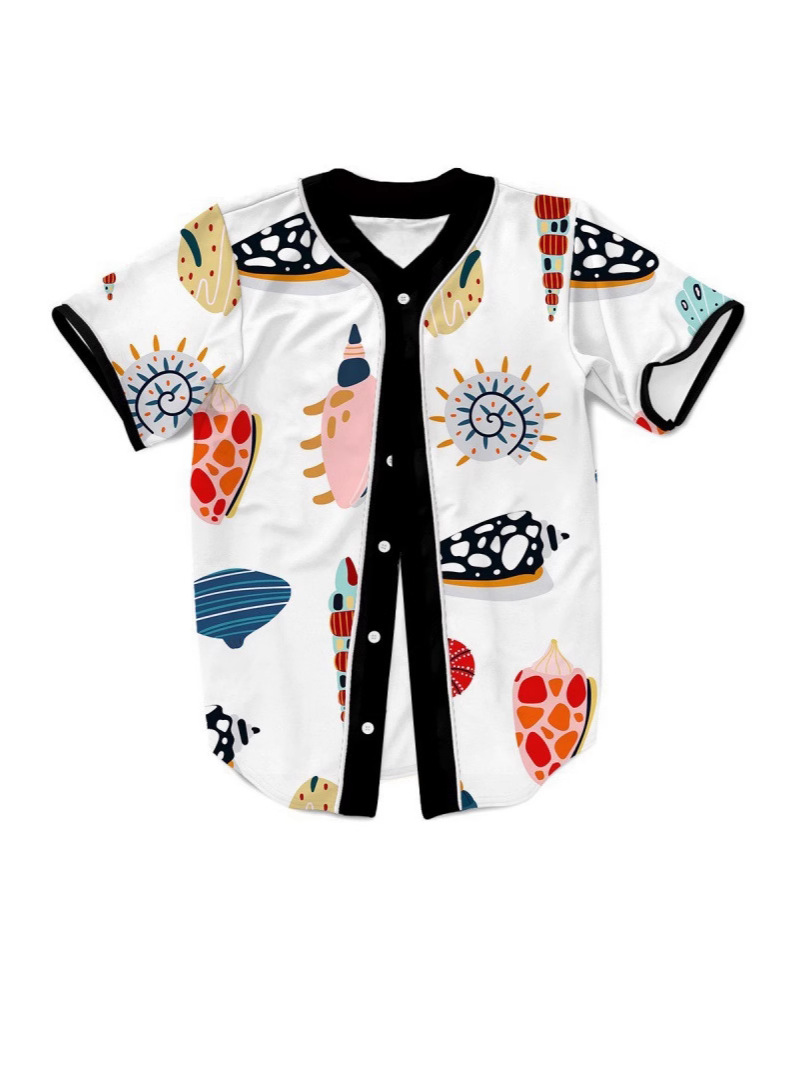 Summer Men's Baseball Uniforms Are Loose and Casual with Printed Letters and Team Numbers. the Cardigans Support Customization According to Drawings