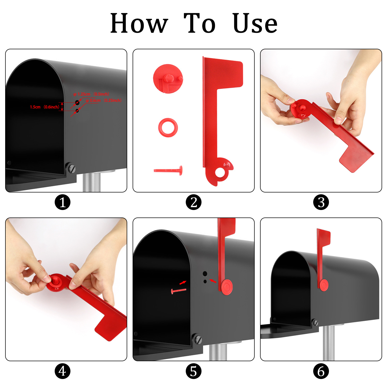 Cross-border Mailbox Flag Logo Identification Kit Mailbox Tank Red Flag Flag Small Flag Iron Box Iron Can Accessories