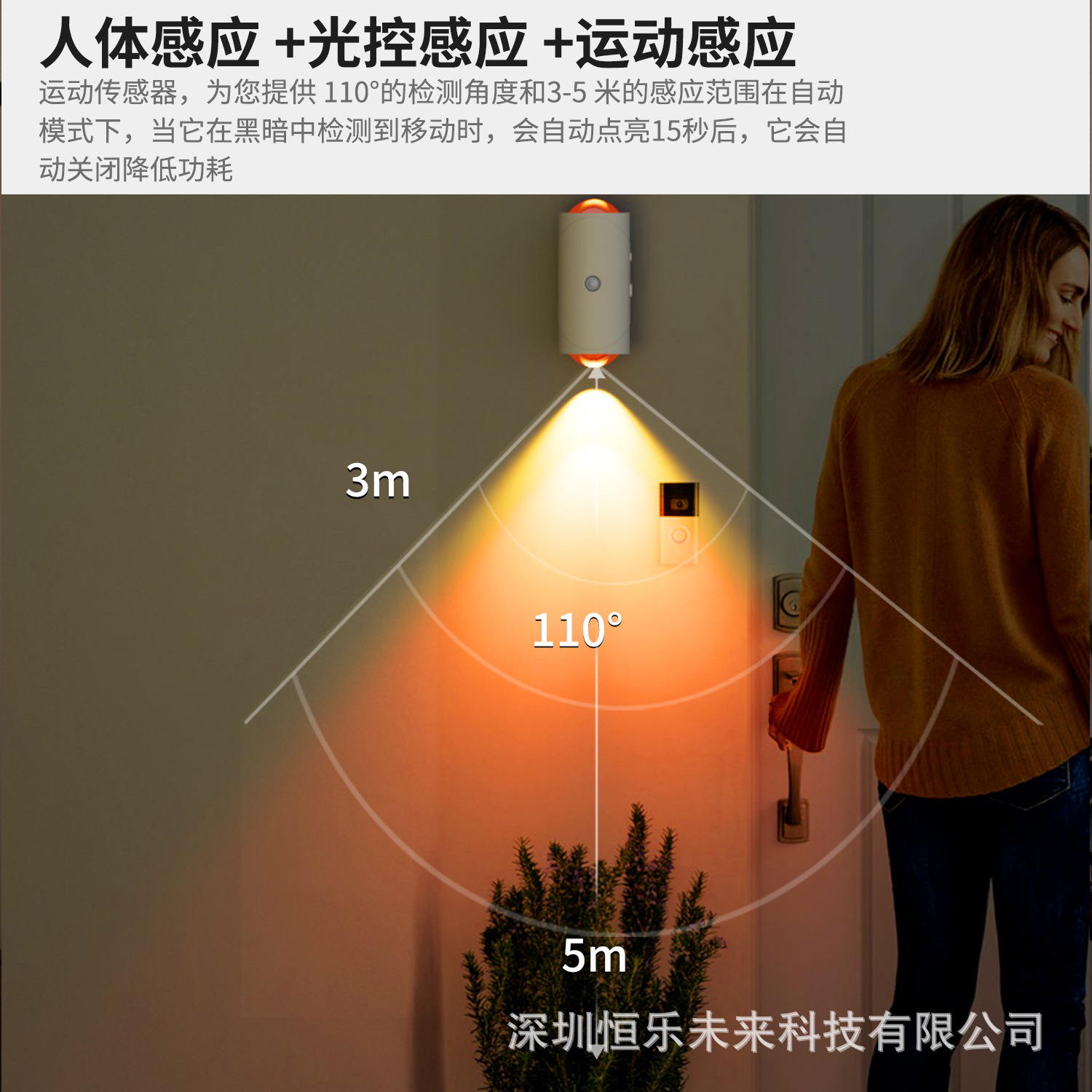 Cross-border Colorful Gradient Light Atmosphere Night Light Intelligent Human Body Induction Rechargeable Magnetic Magic Wall Light