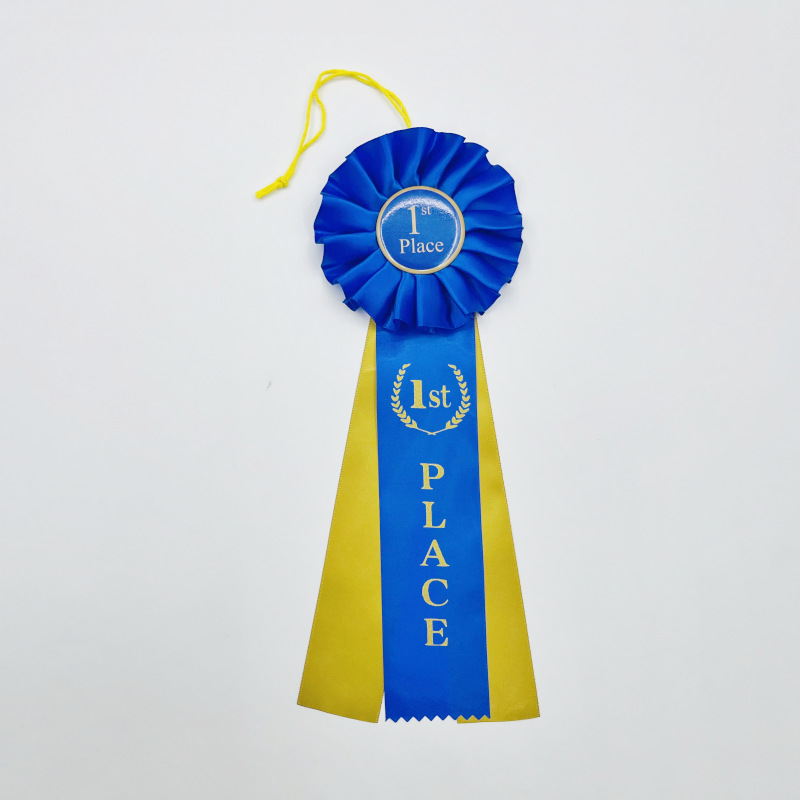 Satin Ribbon Badge, Satin Ribbon Tinplate Badge, Universal Badge, Flower Medal, 1 2 3 Corsage