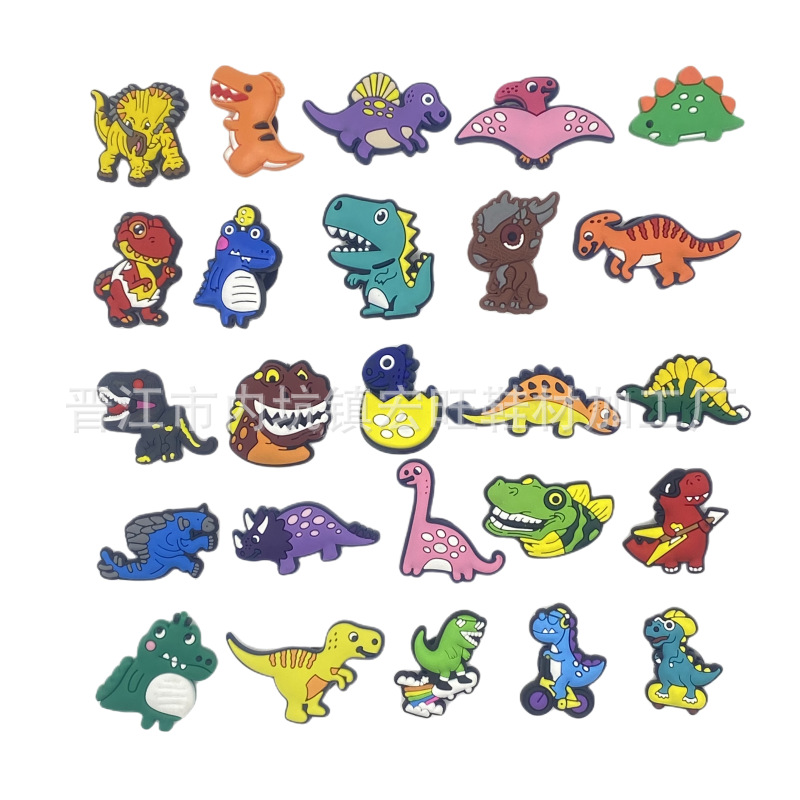 New Dinosaur Series Hole Shoes Shoes Flower Accessories Garden Shoes Shoe Buckle croc Decorative Buckle Cross-border Exclusive for Amazon