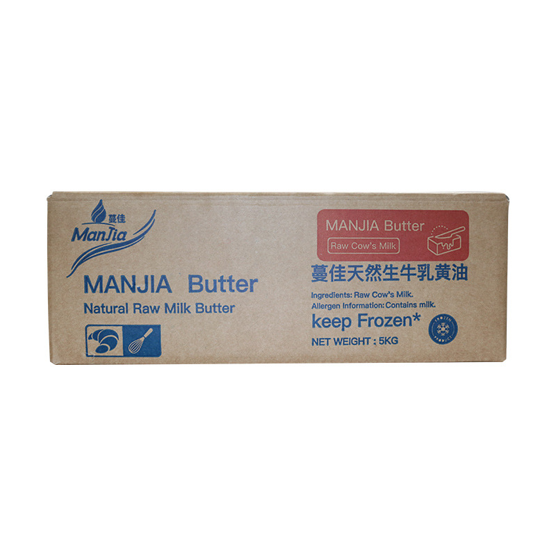 Manjia Unsalted Natural Butter 5kg, Animal-Based Light-Flavored Baking Ingredient for Cakes, Bread, and Cookies, Commercial Wholesale
