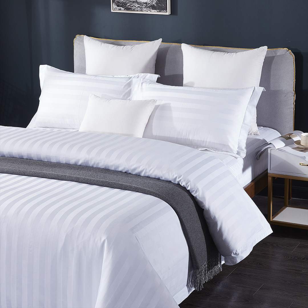 Cotton bedding hotel homestay hotel four-piece one-piece pure cotton simple satin bed sheet quilt cover pillowcase