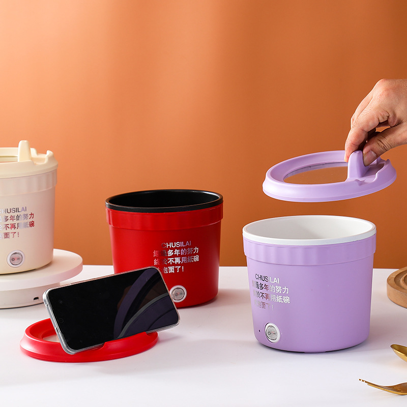 Cross-Border 110V Instant Noodle Cooker in Stock, Integrated Electric Cooker for Student Dormitories, Portable Household Noodle Cooker, Mini Gift Box