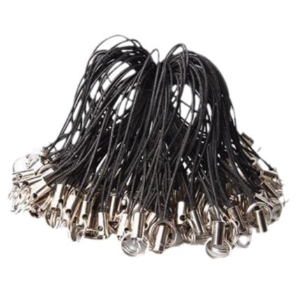 Doll rope DIY key rope mobile phone lanyard double ring buckle fish silk rope small black rope jewelry U disk rope toy small thin rope