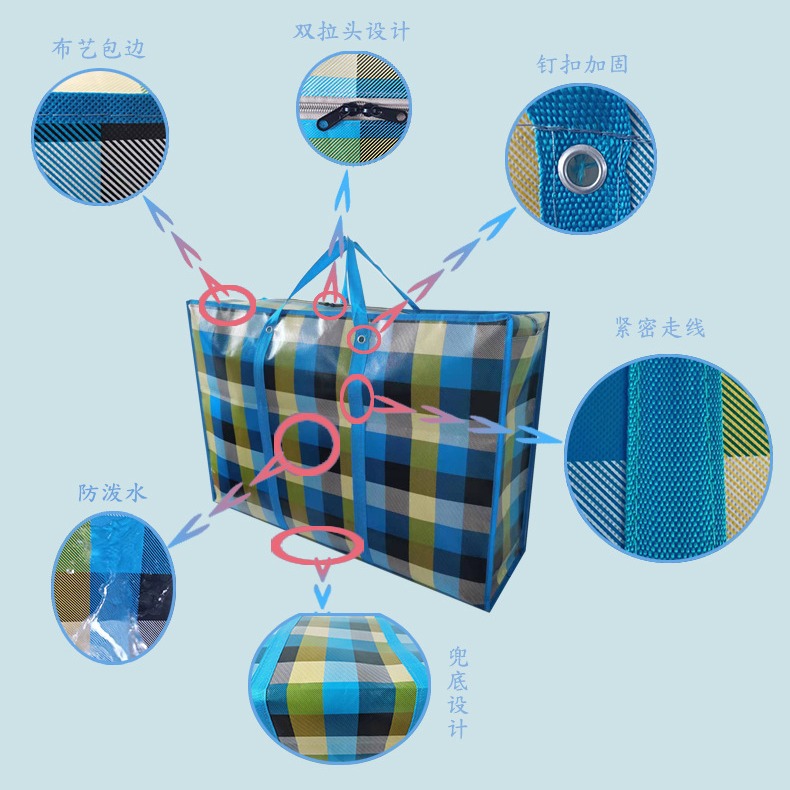 Cross-border Large Capacity Moving Bag Thickened Clothes Quilt Storage Bag Moving Large Folding Packing Duffel Bag Waterproof