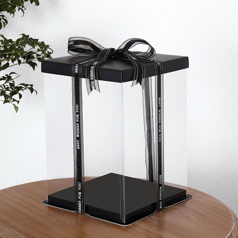 [27000 repeat customers] full transparent snack gift birthday cake packaging empty box Lego blocks dust-proof