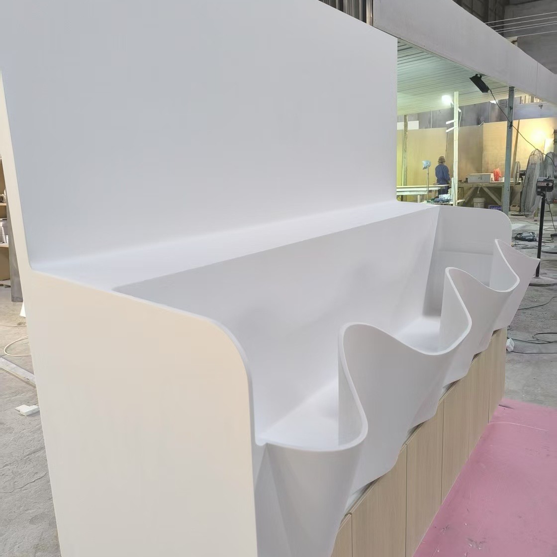 Guangzhou Artificial Stone Special-Shaped Reception Desk, Workbench, Milk Tea Bar, Restaurant Bar, Shopping Mall Stairs, Etc