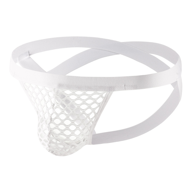 Men's underpants thong lace mesh double thong hollow pants sexy breathable European and American fashion foreign trade hot sale