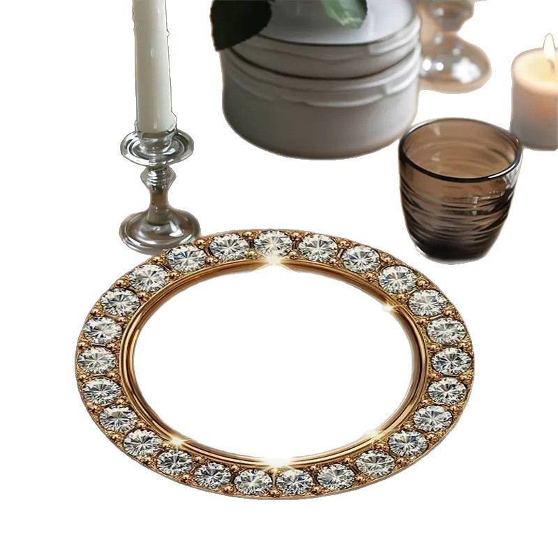 Cross-Border Amazon Gold Diamond Disposable Paper Placemats for Wedding Holiday Party Christmas Decoration