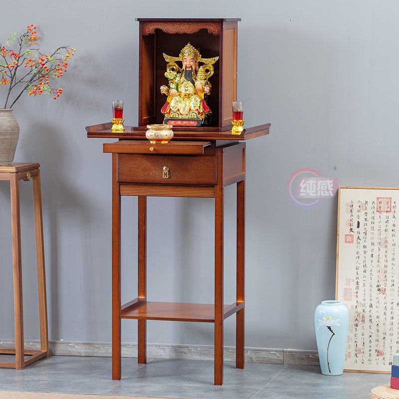Worship Table Buddha Table Offering Table God of Wealth Tribute Table Buddha Case Home Modern Solid Wood Living Room New Chinoiserie Incense Case Entrance Table