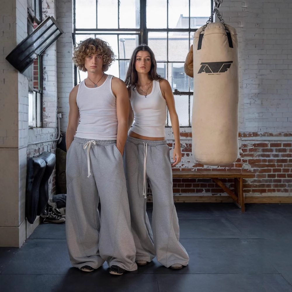 Кросс-бордерные спортивные брюки с вышивкой для мужчин и женщин, широкие брюки в стиле хип-хоп