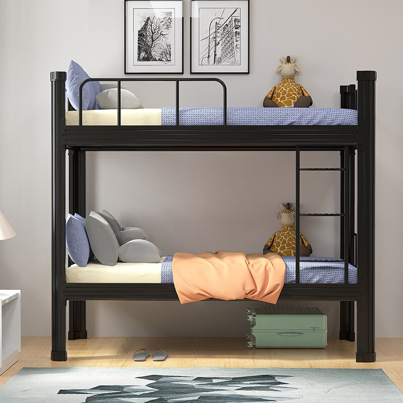 Upper and lower bunk double-layer iron frame bed steel upper and lower bed dormitory bed staff thickened high and low bed school student apartment bed