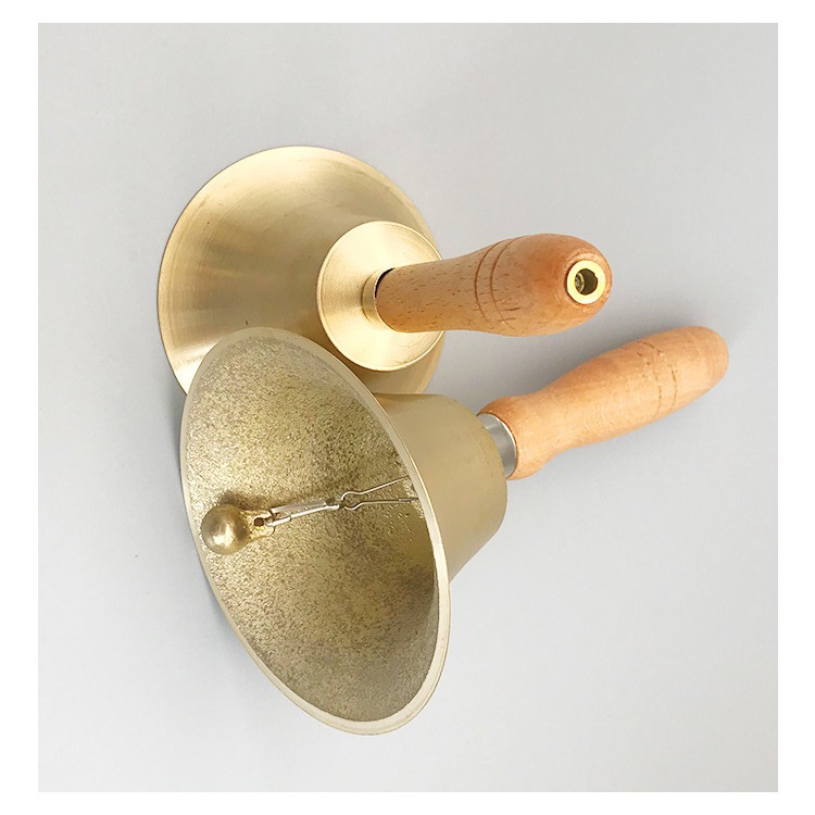Class Bell with wooden handle Rattling Bell calling Bell with metallic Bell Bell with wooden handle Copper Bell with wooden handle Hand Bell