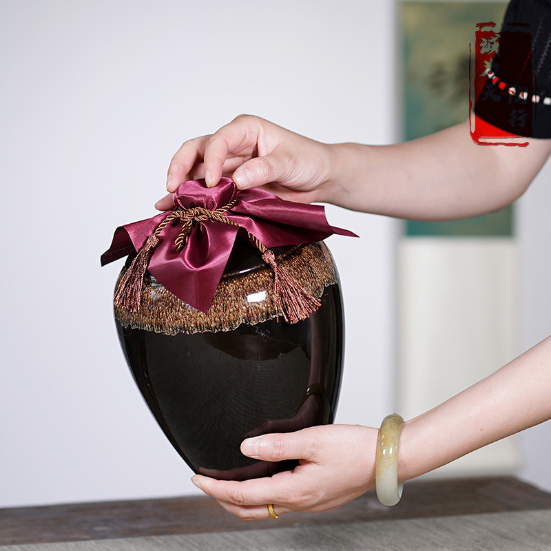 Yixing wholesale ceramic empty wine bottles 1kg 2kg 3kg 5kg 10kg earthenware jars antique wine jars coarse pottery wine jars