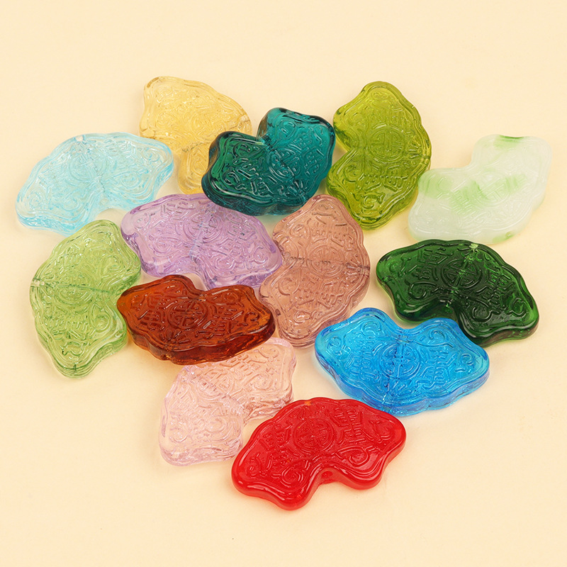 Retro Fan-Shaped Glass Pendant with Eighteen Seeds Glass Beads Bracelet Accessories