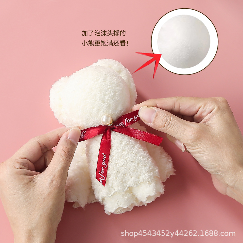 Coral velvet bear towel hand gift wholesale wedding shop shop push activities opening gift wedding advertising gift