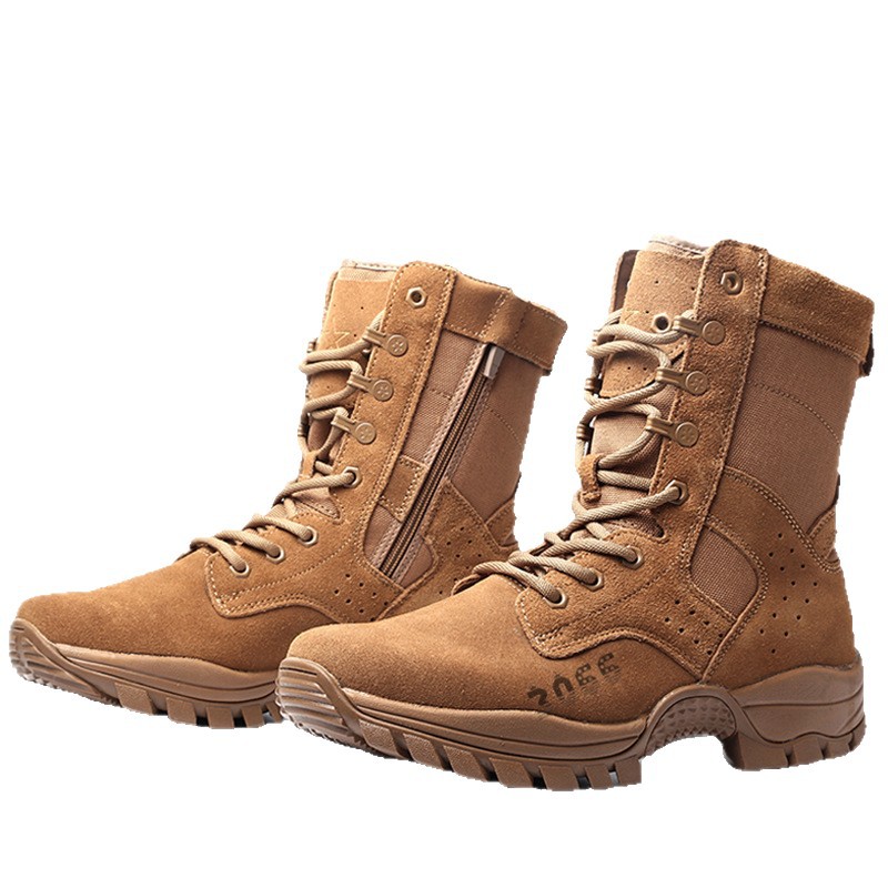 Cross-Border Brown Outdoor Combat Boots, Military Training Boots, Black Men's Tactical Boots, Desert Boots, Leather Boots, Hiking Boots, Training Boots