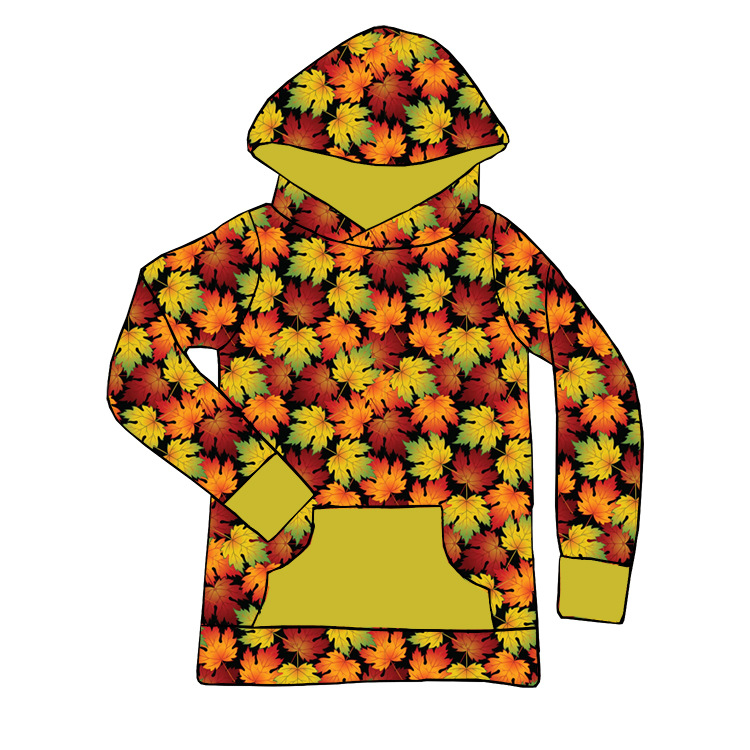 Cross-Border Wholesale Customized Long-Sleeved Hooded Sweatshirts for Boys and Girls Digital Printing Process