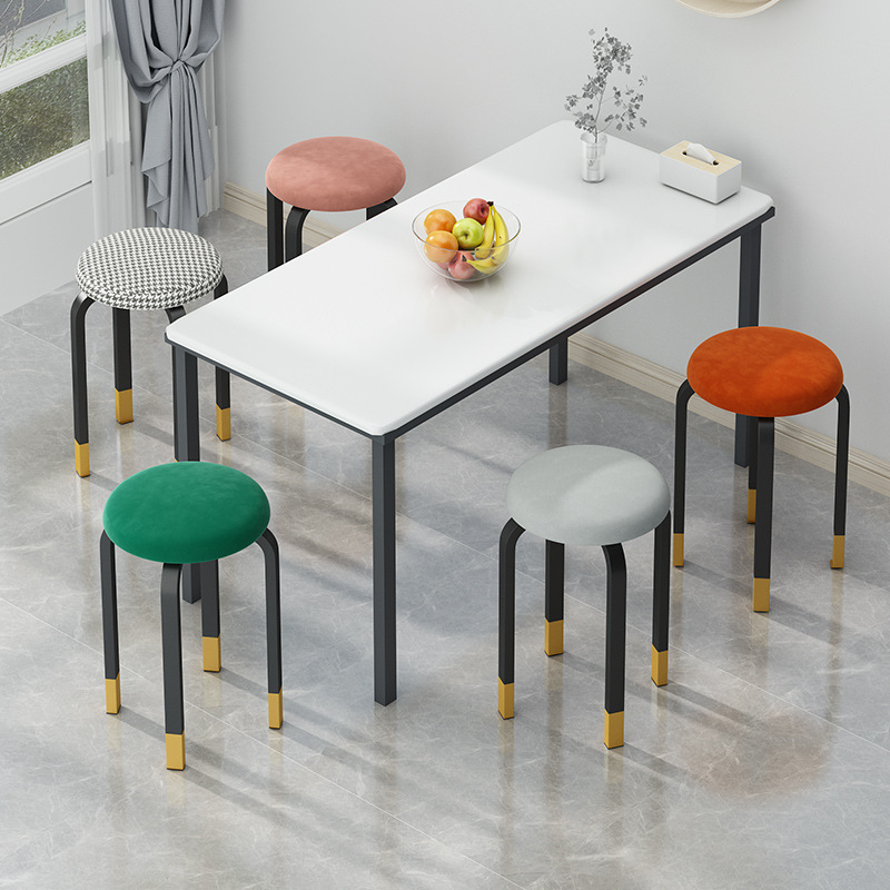 Stowable Light Luxury Restaurant Chair Dining Table Stool Household Small Stool Makeup Stool Low Stool Simple Modern Spare Round Stool