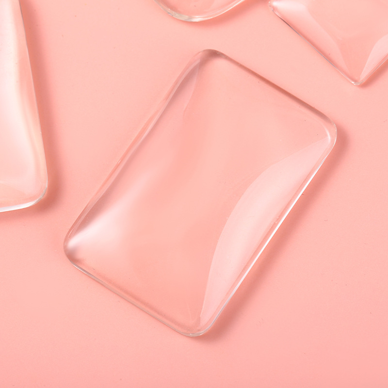 Rectangular crystal glass patch diy transparent curved flat bottom High Borosilicate glass holder accessories glass