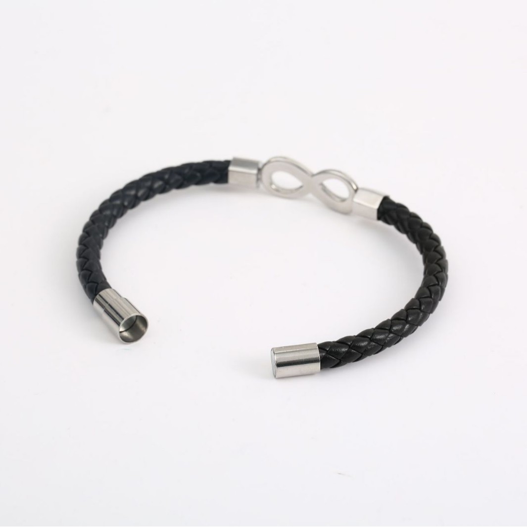 European and American Cross Border Bracelet 8 Word Unlimited Symbol Stainless Steel Bracelet Amazon Men's Punk Handmade Woven Bracelet