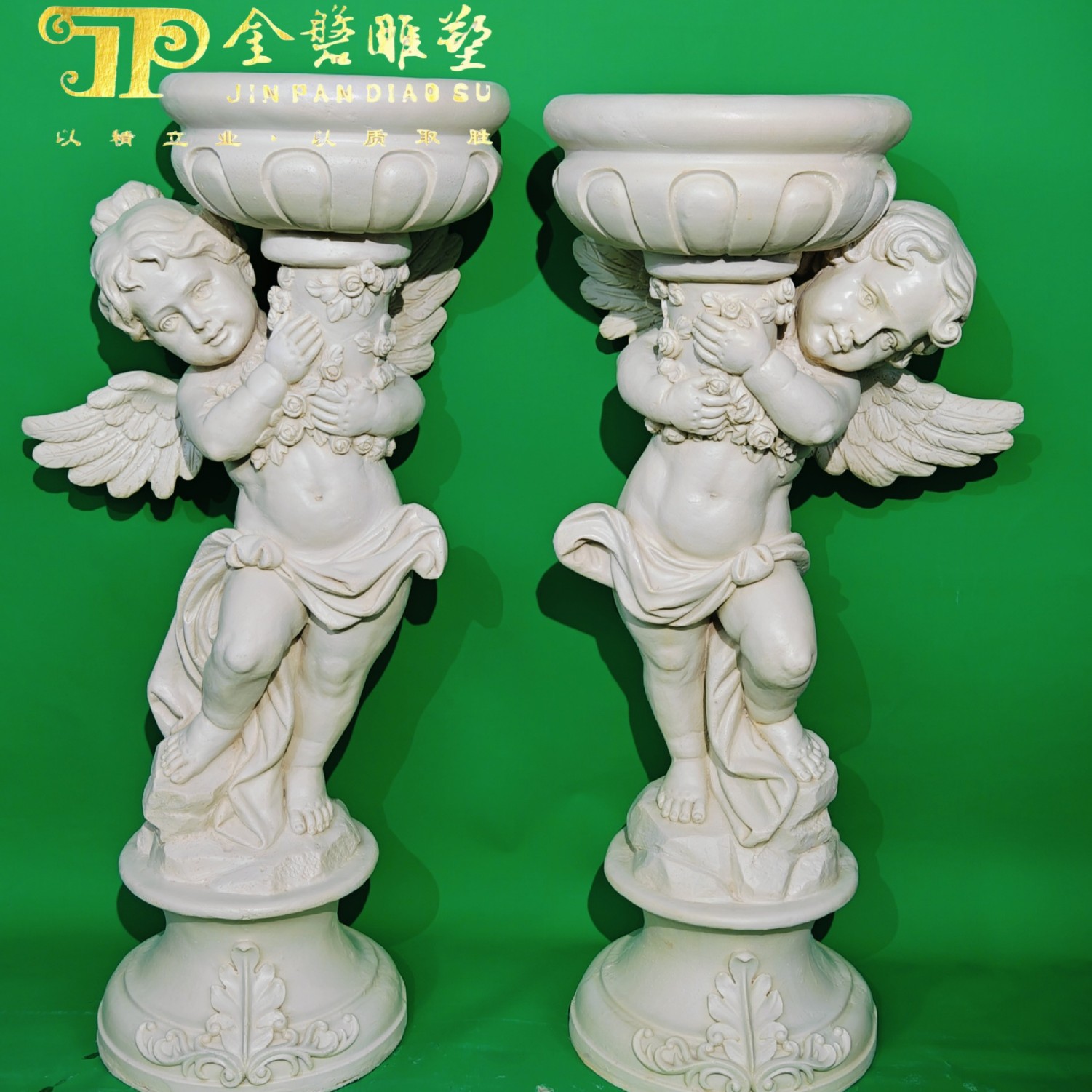 European Stone Sculpture Angel Large Western Character European Little Angel Statue Garden Sculpture Crafts Ornaments Retro