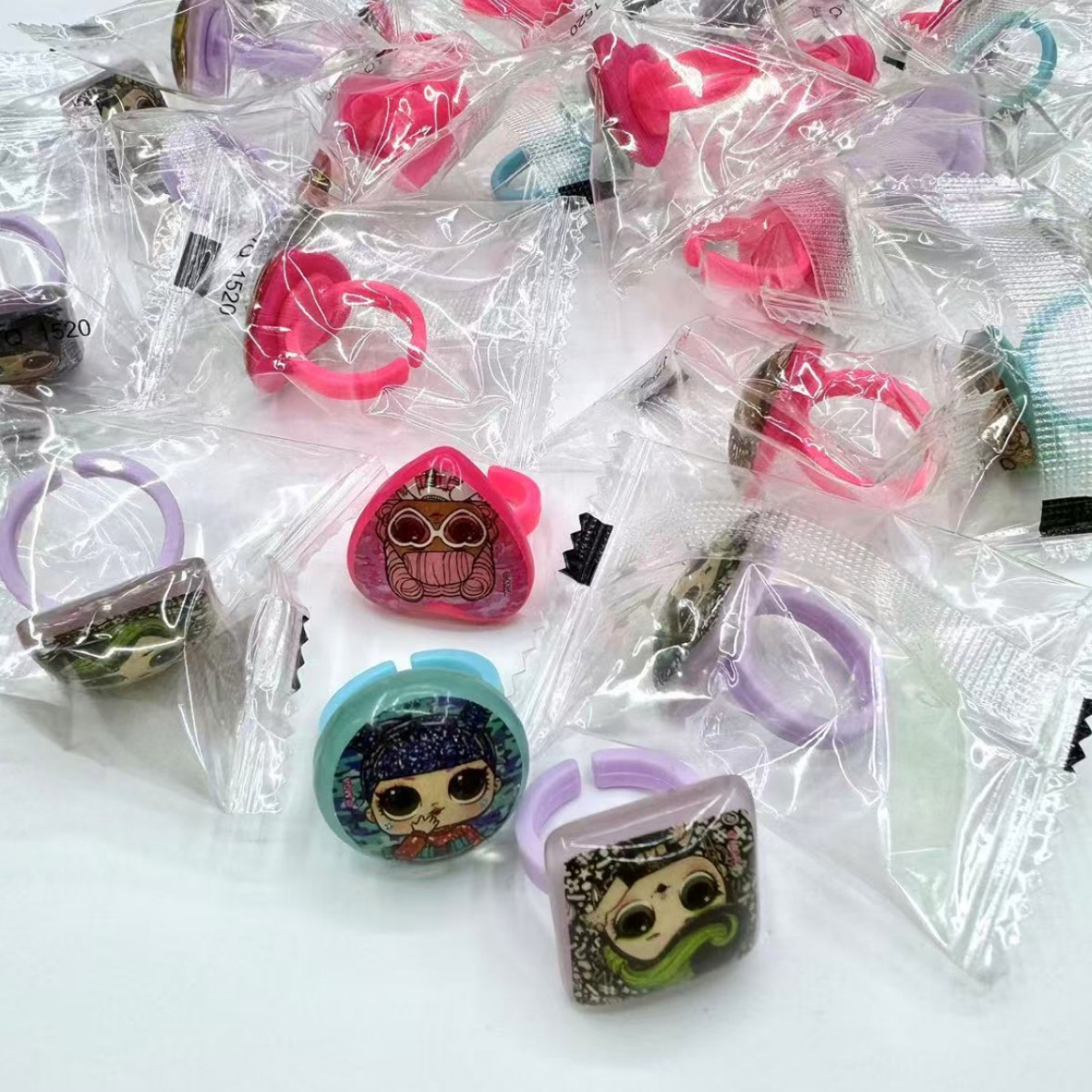 Children's Jewelry Cartoon Golden Doll Ring Adjustable Children's Fashion Versatile Bulk Wholesale Cross-Border E-Commerce