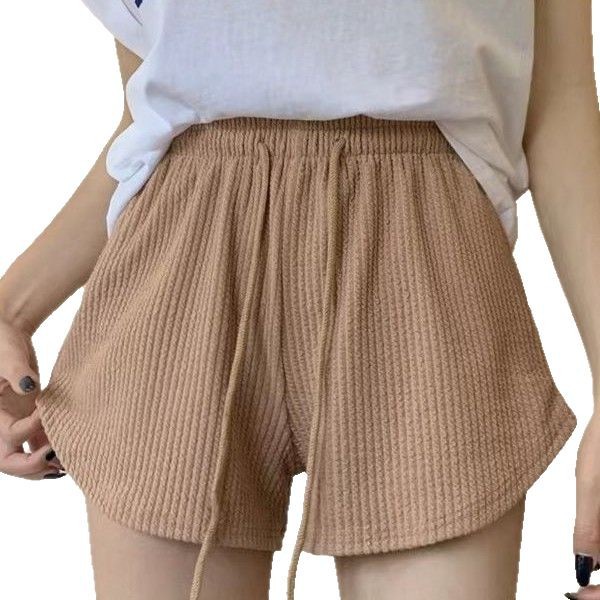 Women's Shorts Waffle New Summer High Waist plus size Shorts Cyber Celebrity Fitness Sports Pants Loose Casual Pants