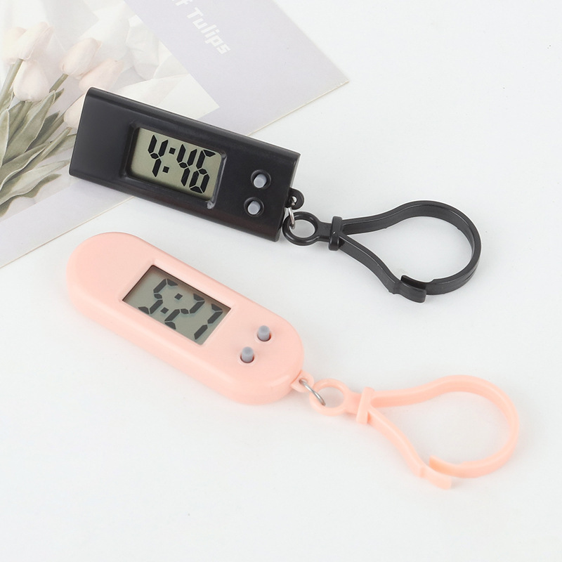 Student Exam Small Hanging Watch Simple Keychain Portable Electronic Watch Display Time and Date Mini Electronic Clock