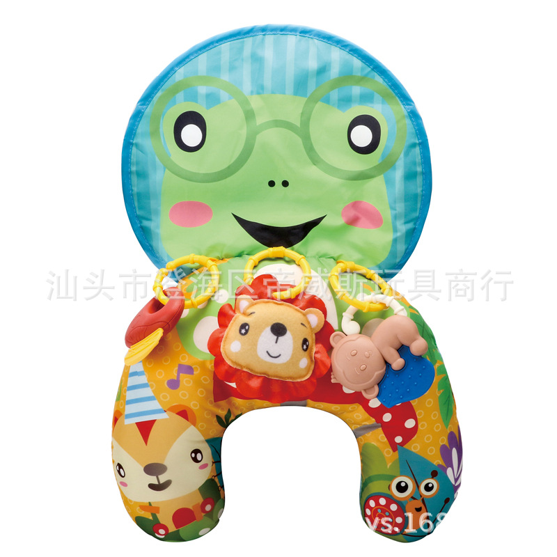 Cross-Border Baby Lying Pillow, Baby Head-Up Training Pillow, Learning Lying Pad, Exercise Pillow, U-Shaped Pillow, Rattle, Early Education Toy