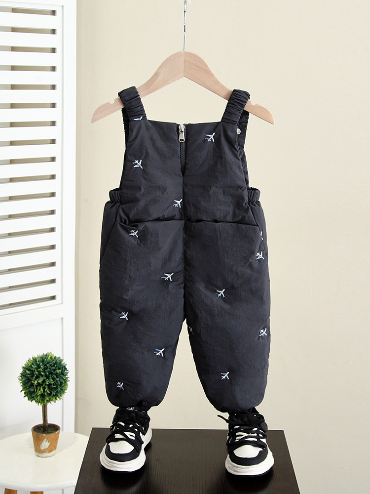 6907 Boys' Strappy Pants Autumn and Winter New Winter Baby Children's Pants Winter Wear Thickened Down Cotton Pants for Boys