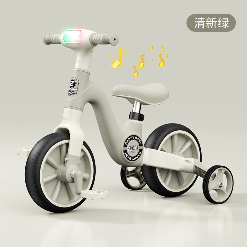 New Children's Multifunctional Three-Wheeled Balance Bike, Scooter, Walker with Pedals, Music and Lights, Wholesale from the Manufacturer