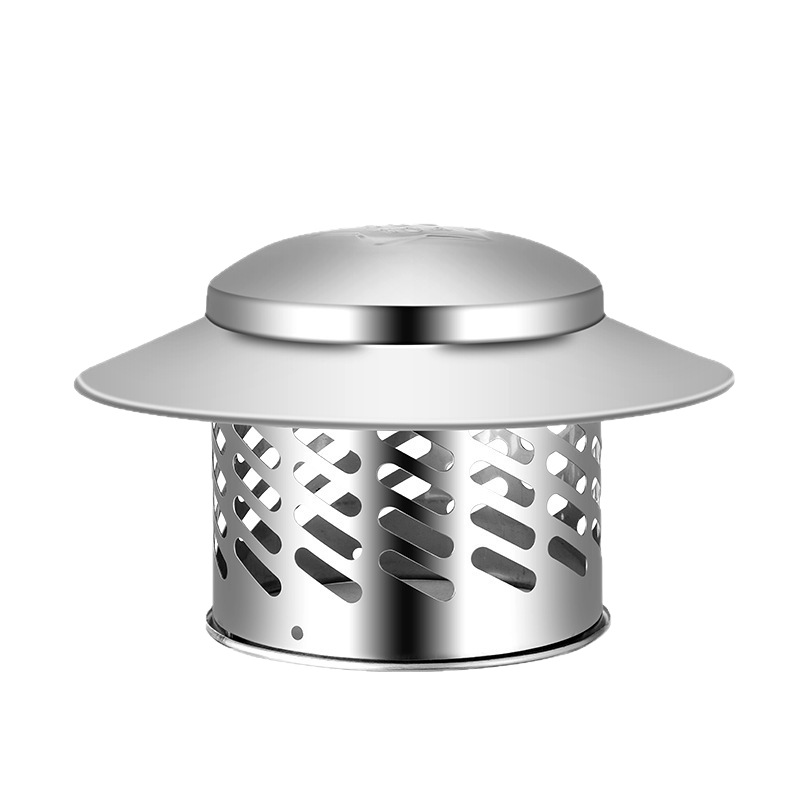 304 Stainless Steel Rain Cap Chimney Anti-wind Rain Cover Universal Universal Exhaust Outlet Stainless Steel Breathable Cap