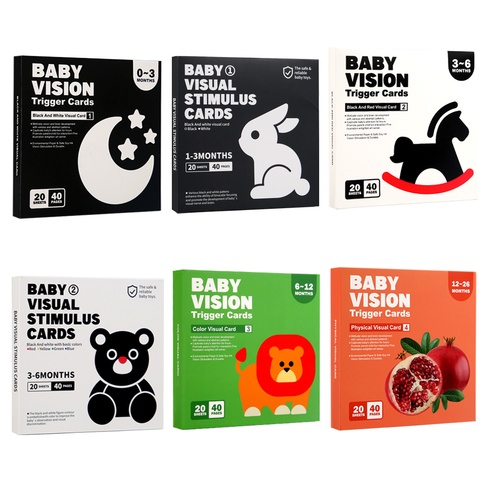 Infant Early Education Black and White Cards Black and Red Cards Newborn 0-3 Months 1-6 Baby Visual Stimulation Cards Educational Toys