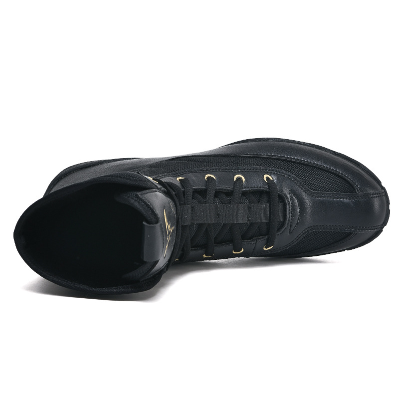 Boxing Shoes Wrestling Shoes Sanda Shoes Free Fight Shoes Training Shoes Professional Competition Shoes Non-Slip Breathable Wear-Resistant Buckle