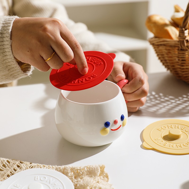 Cross-Border Popular Simple Food-Grade Silicone Cup Lid Dust-Proof and Leak-Proof Multi-Functional Cup Lid Mug Ceramic Cup Lid