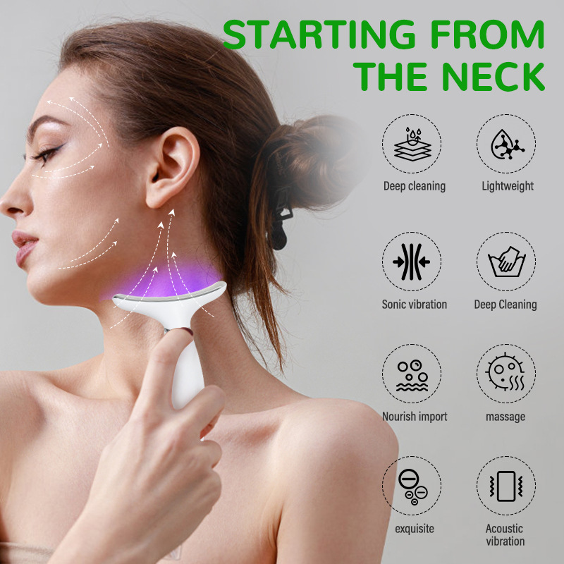 Cross-Border Neck Beauty Instrument, Neck Beauty Instrument, Neck Wrinkle Instrument, Microcurrent Neck and Face Dual-Purpose Nasolabial Fold and Neck Wrinkle Massage Instrument