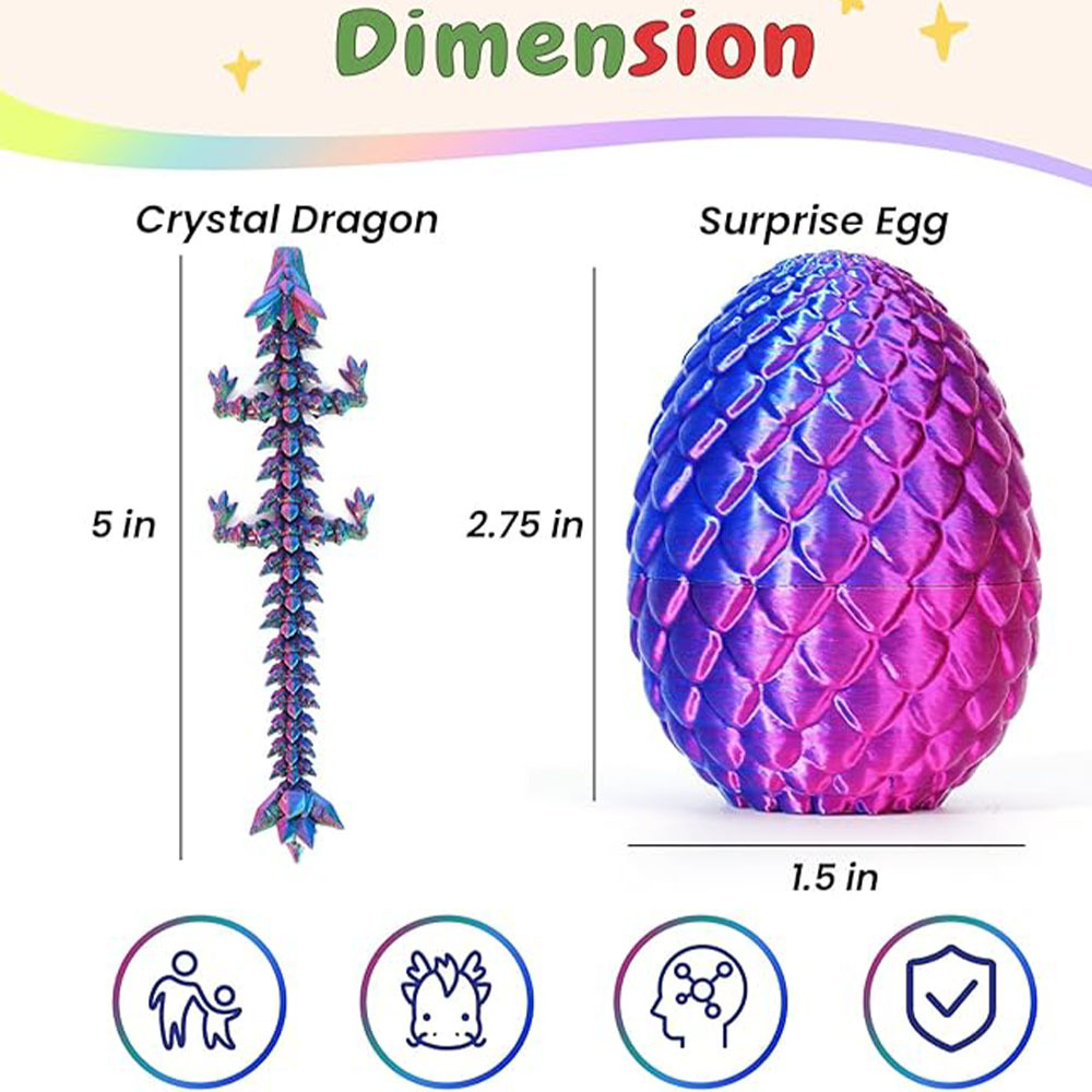 3D Printed Dragon Egg Ornaments, Creative Trendy Toys, Cross-Border Popular Crafts, Kidsren's Toys, 3D Printed Dragon Egg Set