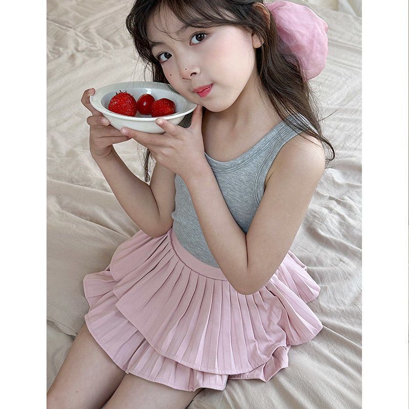 Girl's Cake Skirt Summer Dress Princess Style Children's Skirt Children's Baby's Pleated Skirt Stylish Summer Skirt