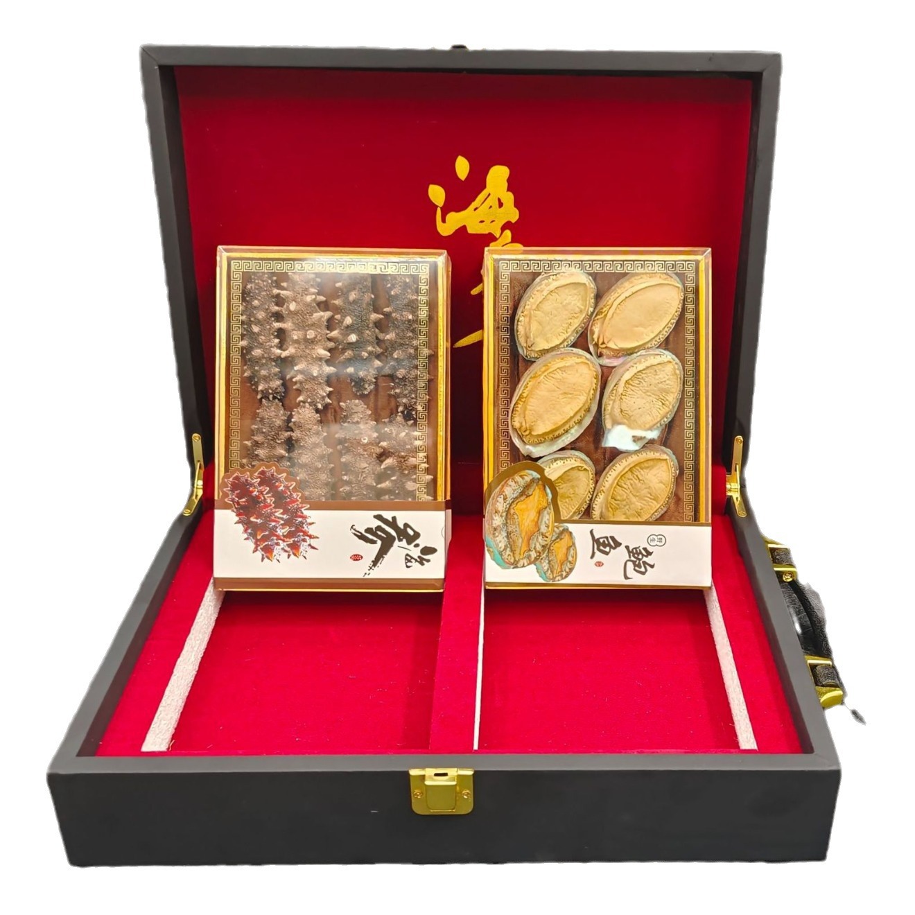 Specialty Dried Sea Cucumber Large Abalone Gift Box Double Seafood Dry Goods Mid-autumn Festival Spring Festival Gift Ginseng Abalone Gift Box