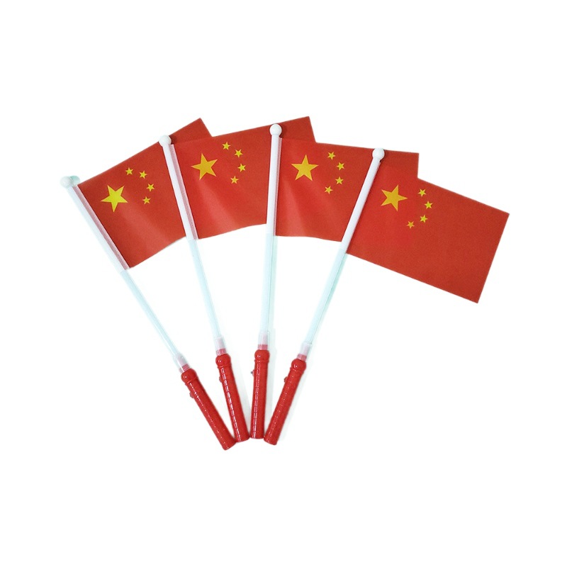 Glowing Five-Star Red Flag Flashing Stick Hand-Held Flag Stick for Festivals and Sports Events Cheering Props