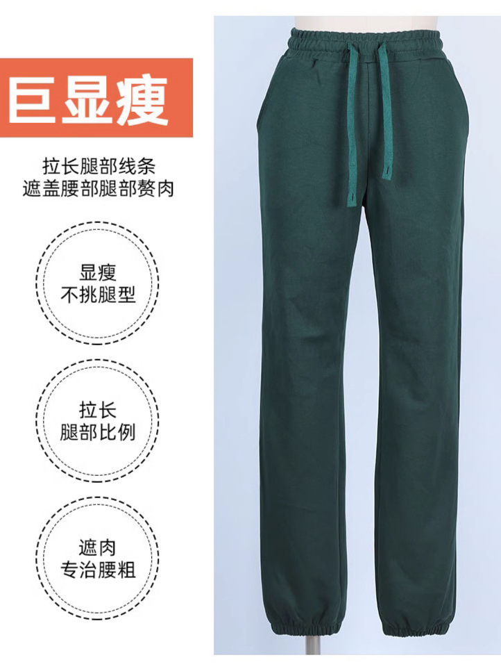 Женские повседневные брюки с высокой талией и эластичными манжетами, из чистого хлопка, спортивные и стильные, толстая версия в наличии