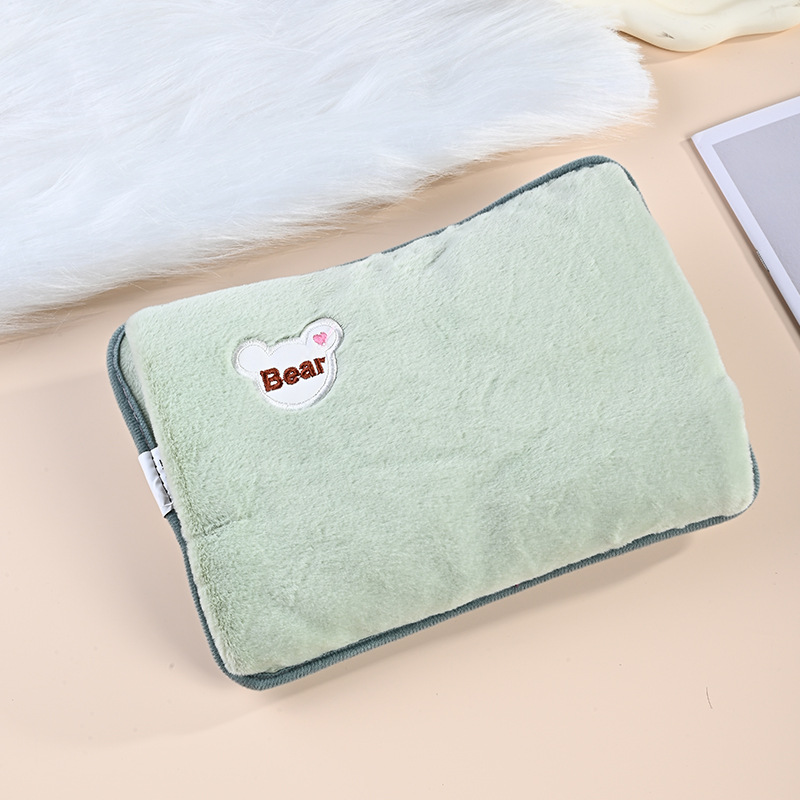 Bear Head Charging Hot Water Bag Embroidery Cartoon Free Dismantling and Washing Automatic Power-off Explosion-proof Hand-in English Hand-warming Baby Warmer