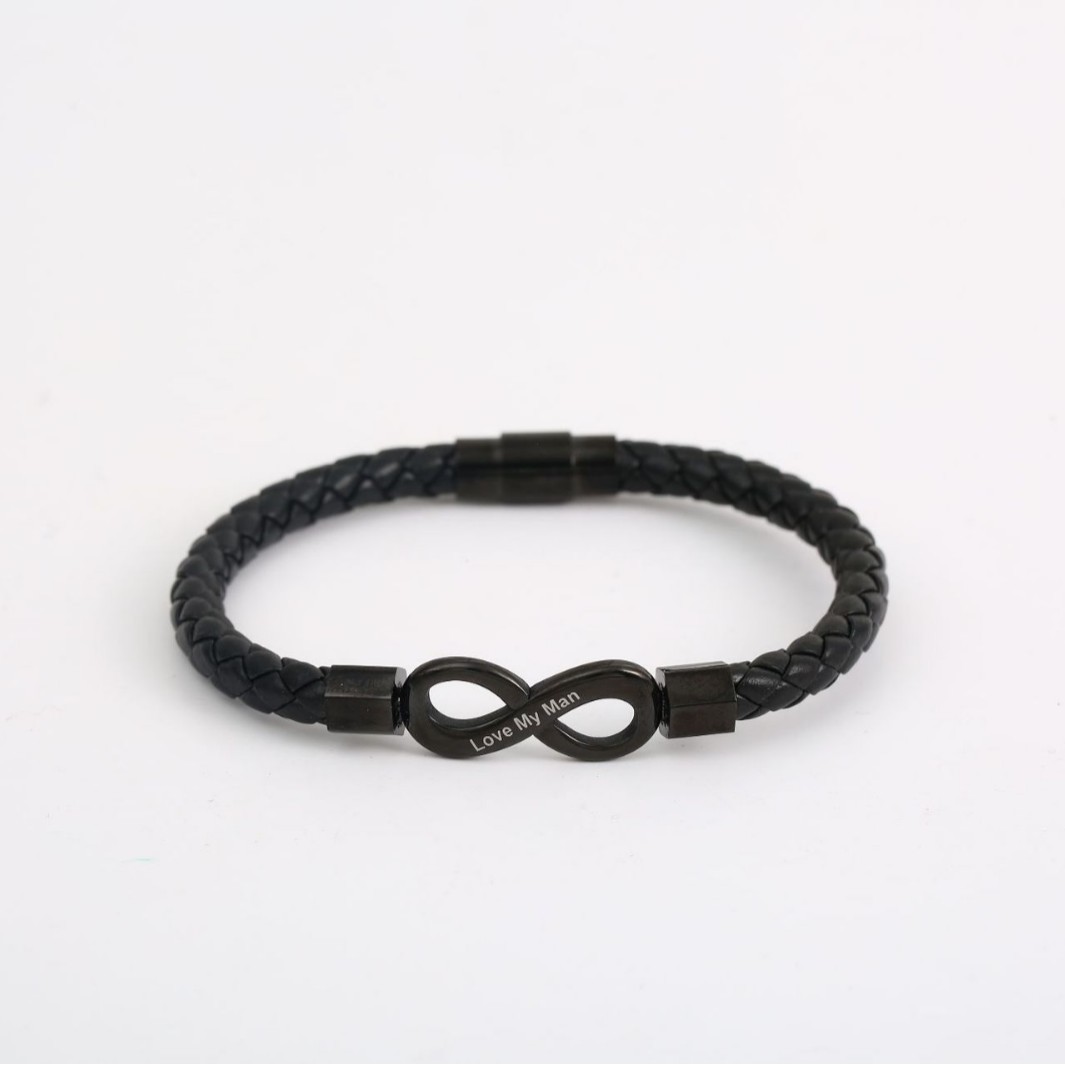 European and American Cross Border Bracelet 8 Word Unlimited Symbol Stainless Steel Bracelet Amazon Men's Punk Handmade Woven Bracelet